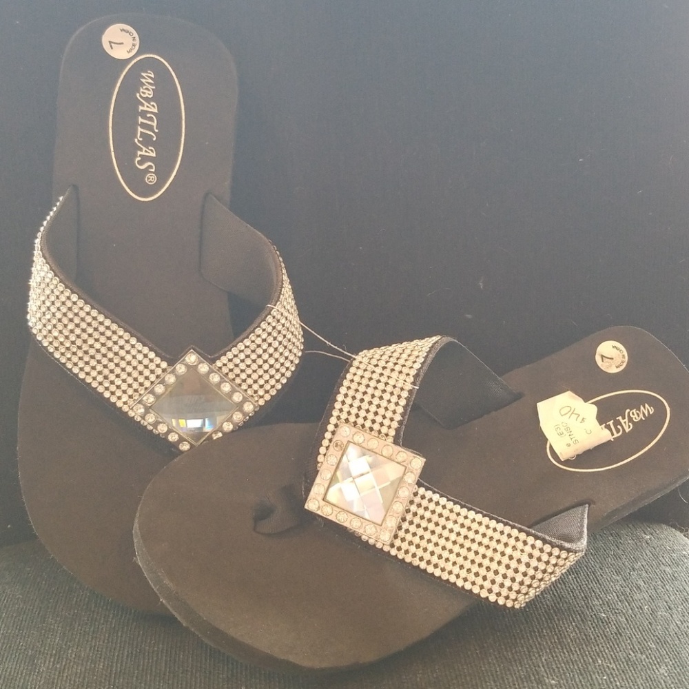 Rhinestone flip flops